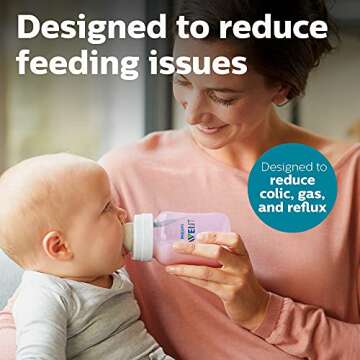 Philips Avent Anti-Colic Baby Bottle with AirFree Vent, 9oz, 4pk, Pink, SCY703/14