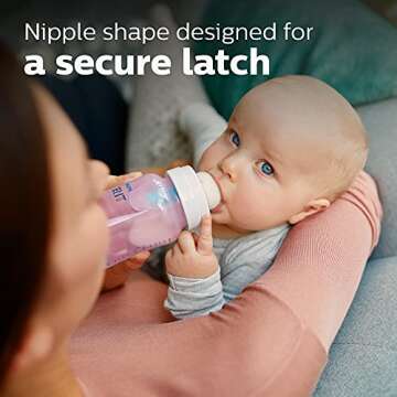 Philips Avent Anti-Colic Baby Bottle with AirFree Vent, 9oz, 4pk, Pink, SCY703/14