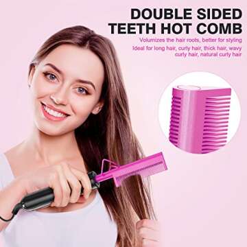 2 in 1 Hot Comb Hair Straightener for All Hair Types