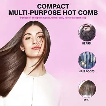 2 in 1 Hot Comb Hair Straightener for All Hair Types