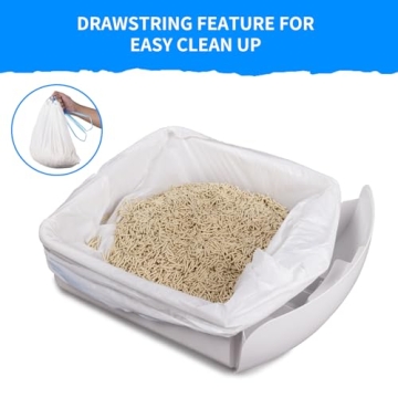 Cat Litter Box Liners - 120 Count for Easy Cleanup