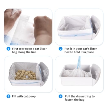 Cat Litter Box Liners - 120 Count for Easy Cleanup