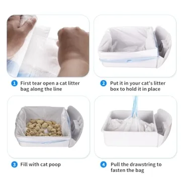 Cat Litter Box Liners - 120 Count for Easy Cleanup