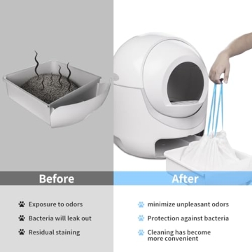 Cat Litter Box Liners - 120 Count for Easy Cleanup