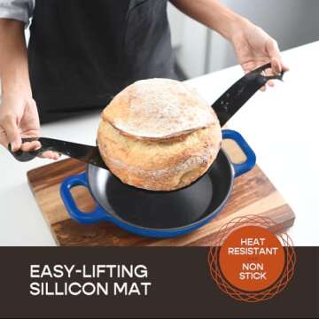 Krustic Enameled Cast Iron Dutch Oven for Sourdough Bread Baking | 6 Quart Pot with Lid | 10 Inch Ce...