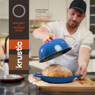 Krustic Cast Iron Dutch Oven for Ultimate Bread Baking