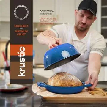 Krustic Cast Iron Dutch Oven for Ultimate Bread Baking