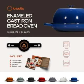Krustic Cast Iron Dutch Oven for Ultimate Bread Baking