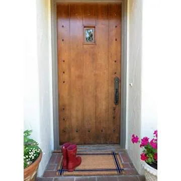 KAF Home New Coir Doormat, Heavy-Duty, Weather Resistant, Non-Slip PVC Backing, Indoor and Outdoor Use, Blue