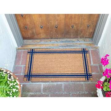 KAF Home New Coir Doormat, Heavy-Duty, Weather Resistant, Non-Slip PVC Backing, Indoor and Outdoor Use, Blue