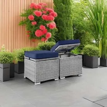 Stylish Wicker Ottomans with Storage and Comfort