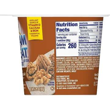 Cream of Wheat Instant Hot Cereal To-Go Cups, Maple Brown Sugar Walnut, 2.29 Ounce (Pack of 6)