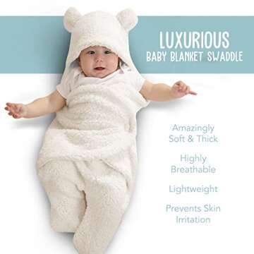 Baby Swaddle Blanket | Ultra-Soft Plush Essential for Infants 0-6 Months | Receiving Swaddling Wrap ...