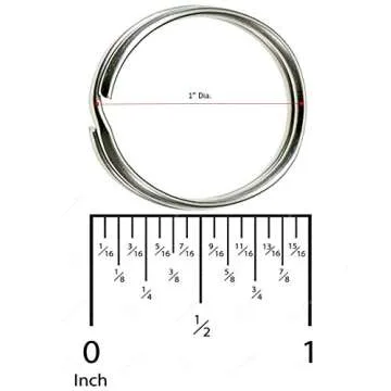 Lucky Line 1" Split Key Ring Bulk 100/Box, Nickel-Plated Tempered Steel, Heavy Duty Metal Key Chain Ring for Cars, Crafts, Lanyards