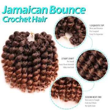 Jamaican Bounce Crochet Hair - 4 Packs 6 Inch Jumps