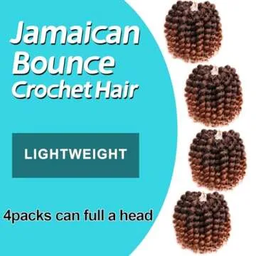 Jamaican Bounce Crochet Hair - 4 Packs 6 Inch Jumps