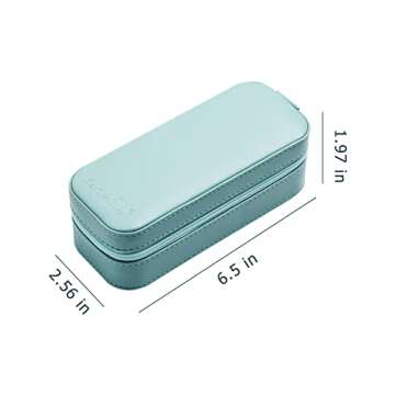 SANQIANWAN Small Jewelry Travel Organizer Box with PU Leather Portable Jewelry Storage Case for Neck...