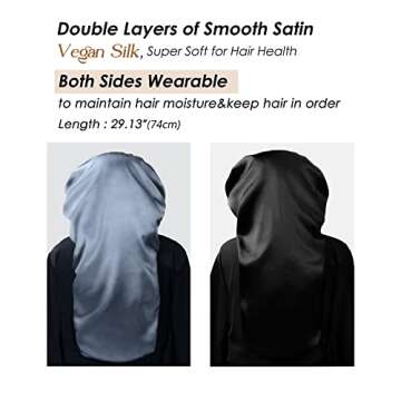 Long Bonnet Braid Bonnets for Sleeping Satin Bonnet Silk Bonnet Hair Braid Bonnet for Sleeping Bonnets for Black Women