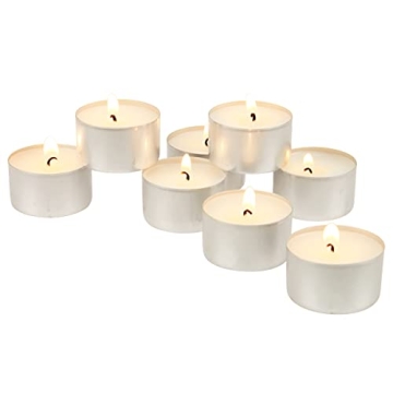 Stonebriar Unscented Tea Light Candles - Long Lasting 100 Count