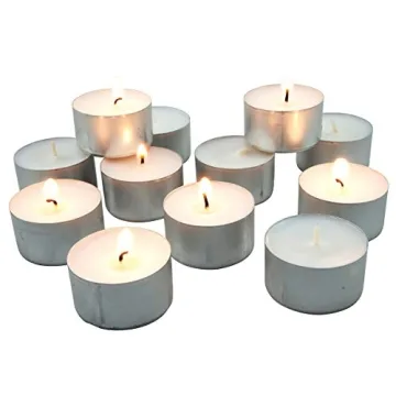 Stonebriar Unscented Tea Light Candles - Long Lasting 100 Count