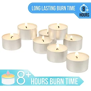 Stonebriar Unscented Tea Light Candles - Long Lasting 100 Count