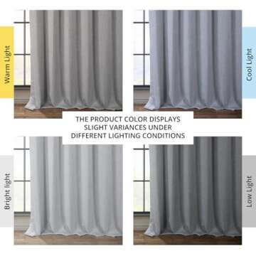 Elegant Room Darkening Faux Linen Curtains for Home