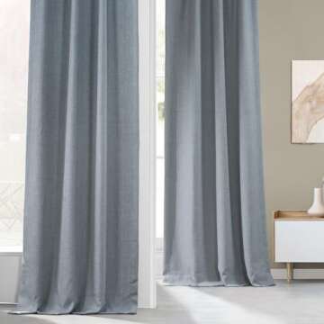 Elegant Room Darkening Faux Linen Curtains for Home