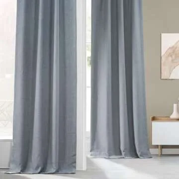 Elegant Room Darkening Faux Linen Curtains for Home