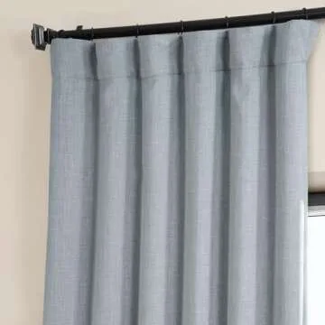 Elegant Room Darkening Faux Linen Curtains for Home