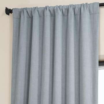 Elegant Room Darkening Faux Linen Curtains for Home