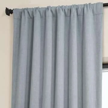 Elegant Room Darkening Faux Linen Curtains for Home
