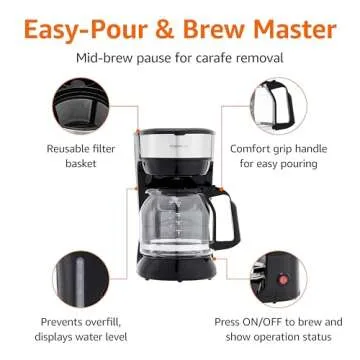 Amazon Basics 12-Cup Coffee Maker with Reusable Filter