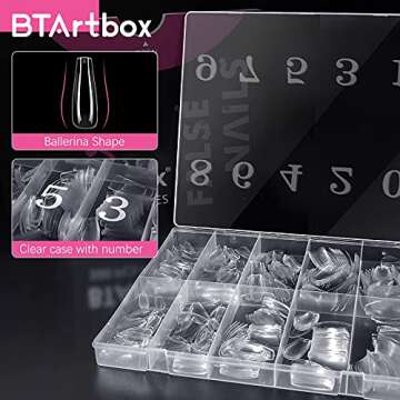 Long Fake Nails - Clear Acrylic Coffin Shaped Ballerina Nails Tips BTArtbox 500pcs Full Cover False ...