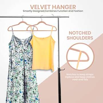 Utopia Home Velvet Hangers 50 Pack - Non-Slip Clothes Hanger Pink with 360 Degree Rotatable Hook - Heavy Duty Coat Hanger - Pants Hangers