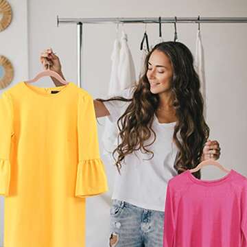 Utopia Home Velvet Hangers 50 Pack - Non-Slip Clothes Hanger Pink with 360 Degree Rotatable Hook - Heavy Duty Coat Hanger - Pants Hangers