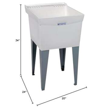 EZ-FLO El Mustee 19F Utilatub - Durable 18-Gallon Utility Tub, White 24" x 20"