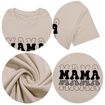 Mama Shirts for Women Tie Dye Mama Letter Printed T Shirt Casual Tee Tops Funny Graphic Tees