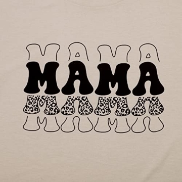 Mama Shirts for Women Tie Dye Mama Letter Printed T Shirt Casual Tee Tops Funny Graphic Tees