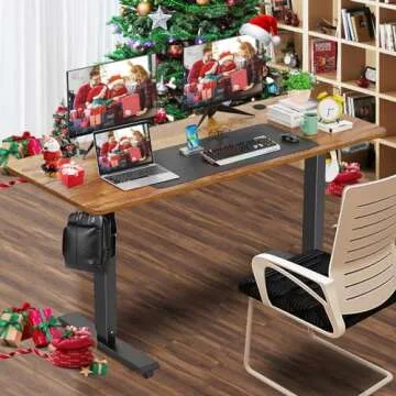 farexon Electric Standing Desk Adjustable Height, 55 x 24 Inch Sit Stand up Desk with Large Mouse Pa...