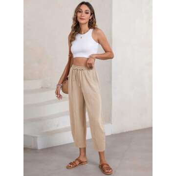 EVALESS Harem Pants - Trendy Casual Summer Trousers for Women