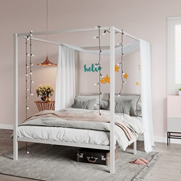 SHA CERLIN Metal Canopy Bed Frame for Easy Stylish Living