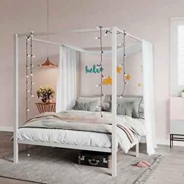 SHA CERLIN Metal Canopy Bed Frame for Easy Stylish Living
