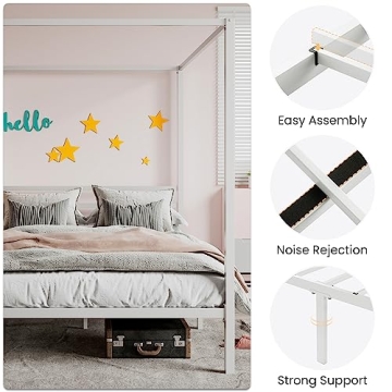 Stylish SHA CERLIN Metal Canopy Bed Frame for Your Home