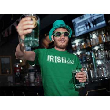 Irish Script St. Patrick's Day Shirt for Men - F/Kelly-Lg