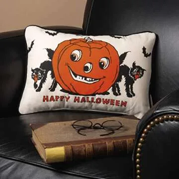 Vintage Halloween Pillow with Retro Charm and Style