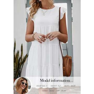 KIRUNDO Sun Dresses for Women 2025 Casual White Graduation Sleeveless Ruffle Sleeve Beach Vacation R...