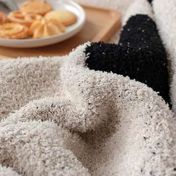 Soft Plush Floral Fleece Blanket Fuzzy Beige Throw Blanket for Bed Sofa Couch, Bedroom Decor Gift Blanket for Kids Teens Boys Girls Women - 71"x51", Beige