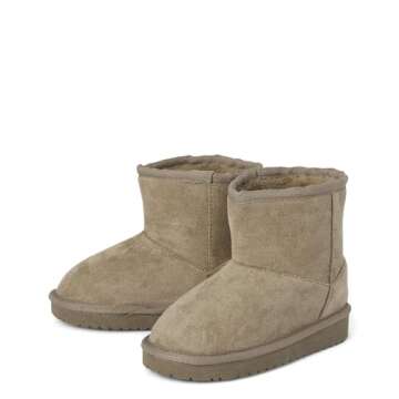 The Children's Place,Baby Girls and Toddler Classic Ankle Boots, Faux Fur Lined,Toddler,5