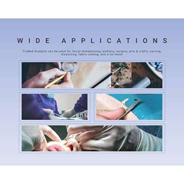 TruMed 15pc #11 Scalpel Blades w/ #3 Metal Handle, Sterile and Disposable, Surgical/Dermaplaning Tool, Biology Lab Anatomy, Carving, Medical Dissection Kit, Plantar Mole Wart Remover