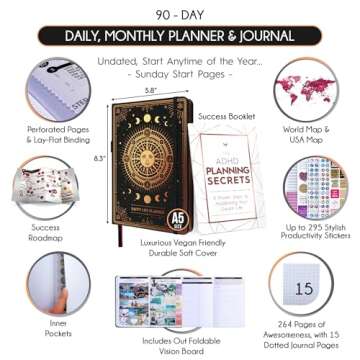 Adhd Daily Planner - A Self Care Personal Gratitude Journal to Increase Productivity and Success in ...